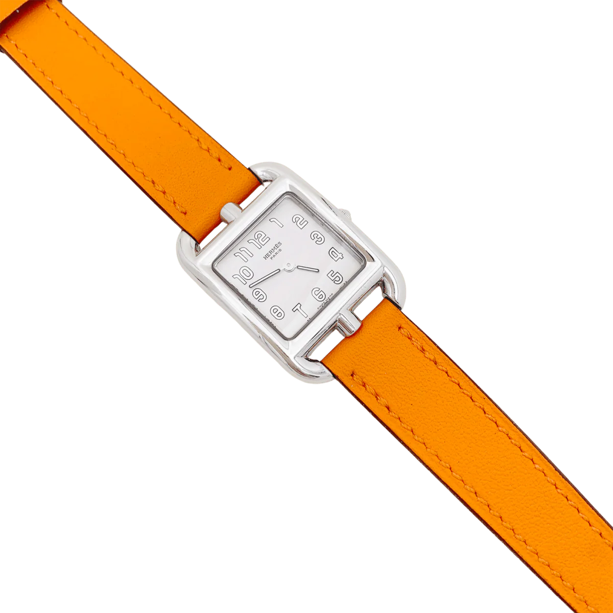 Montre Hermès, "Cape Cod", acier sur cuir. - Image 3