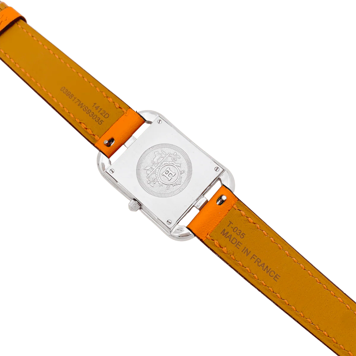 Montre Hermès, "Cape Cod", acier sur cuir. - Image 4