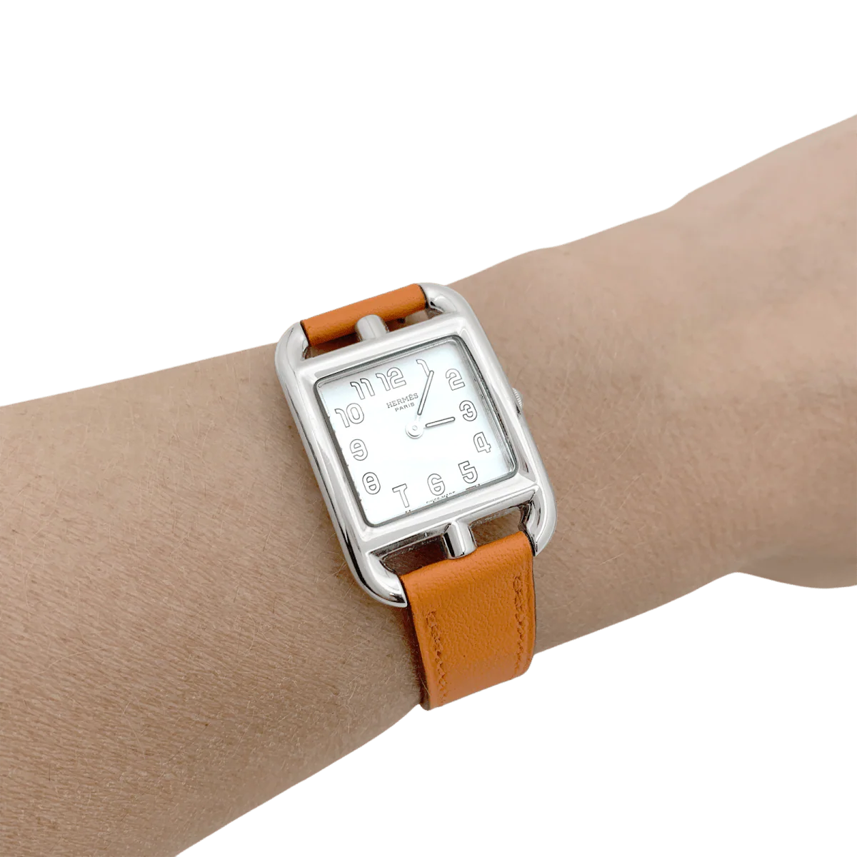 Montre Hermès, "Cape Cod", acier sur cuir. - Image 6