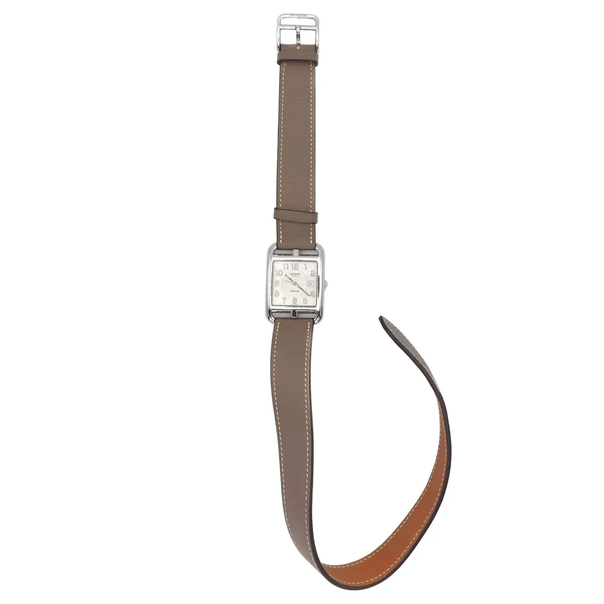 Montre HERMÈS "Cape Cod" GM en acier et cuir - Image 6