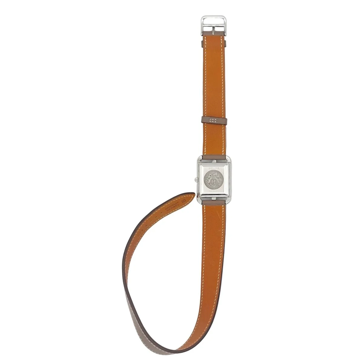 Montre HERMÈS "Cape Cod" GM en acier et cuir - Image 7