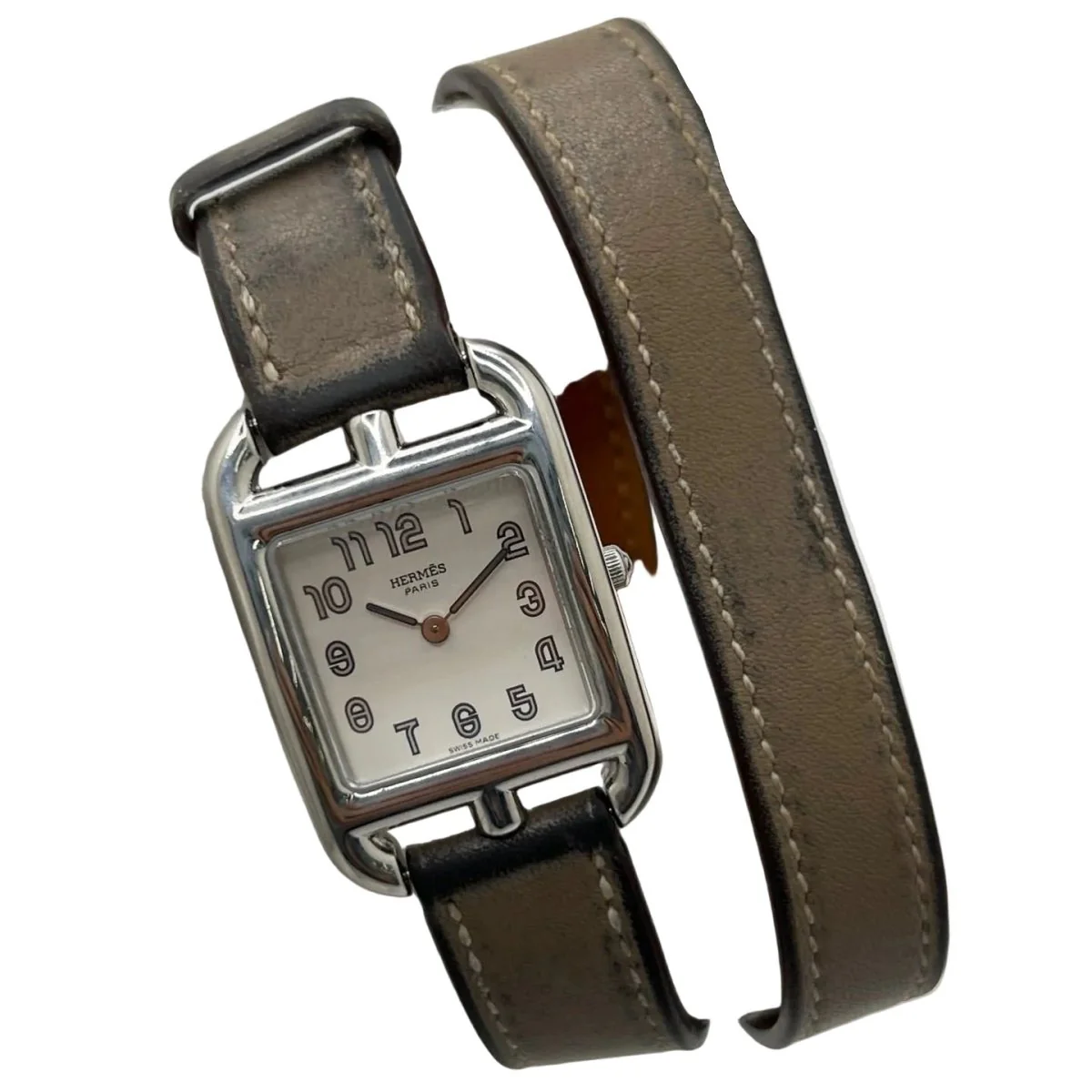 Montre HERMÈS "Cape Cod" PM en acier et cuir - Image 2