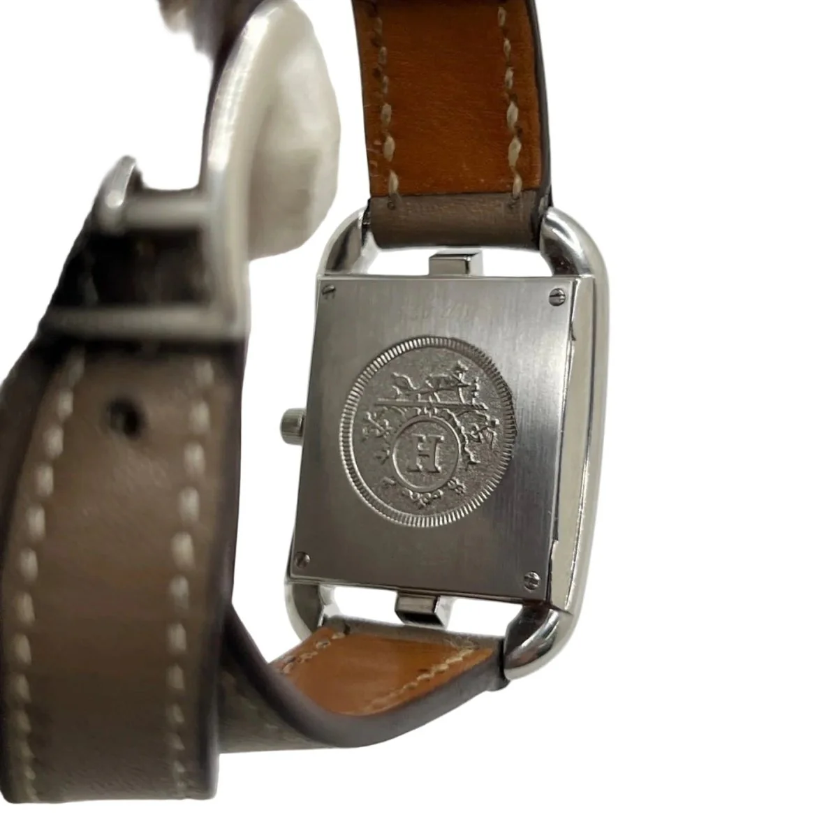 Montre HERMÈS "Cape Cod" PM en acier et cuir - Image 4