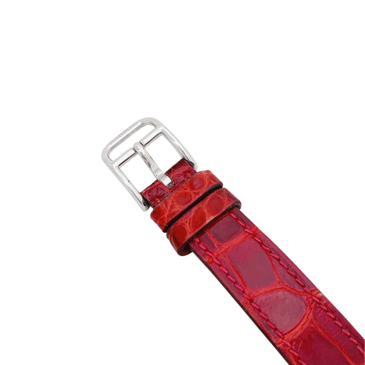 Montre Hermès, "Cape Cod Tonneau", en acier et diamants sur cuir. - Image 5