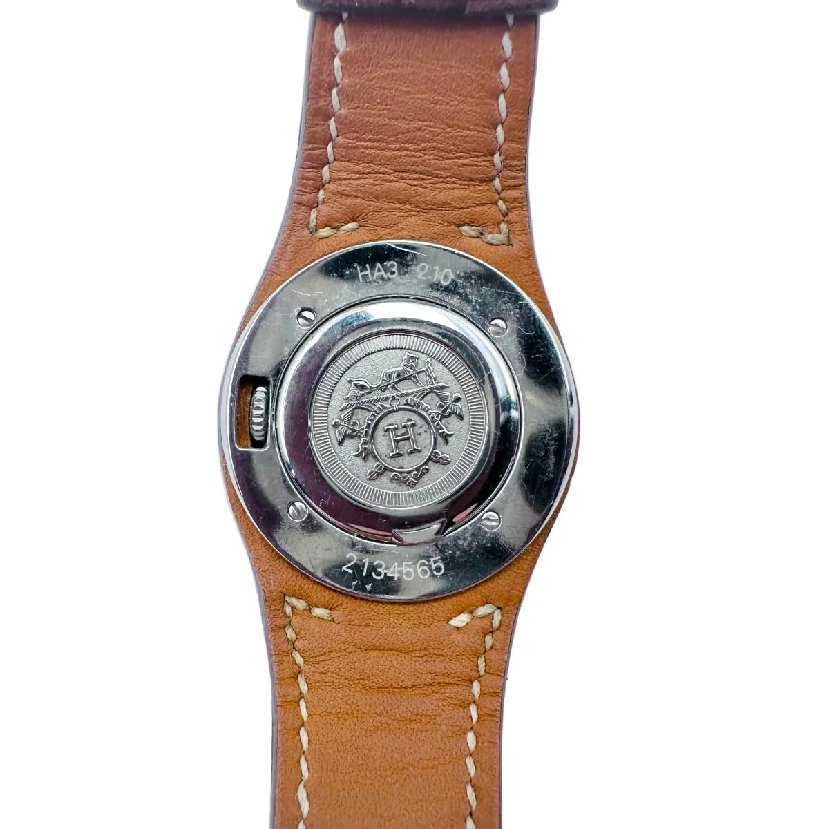 Montre HERMÈS "Harnais" en cuir et acier - Image 6