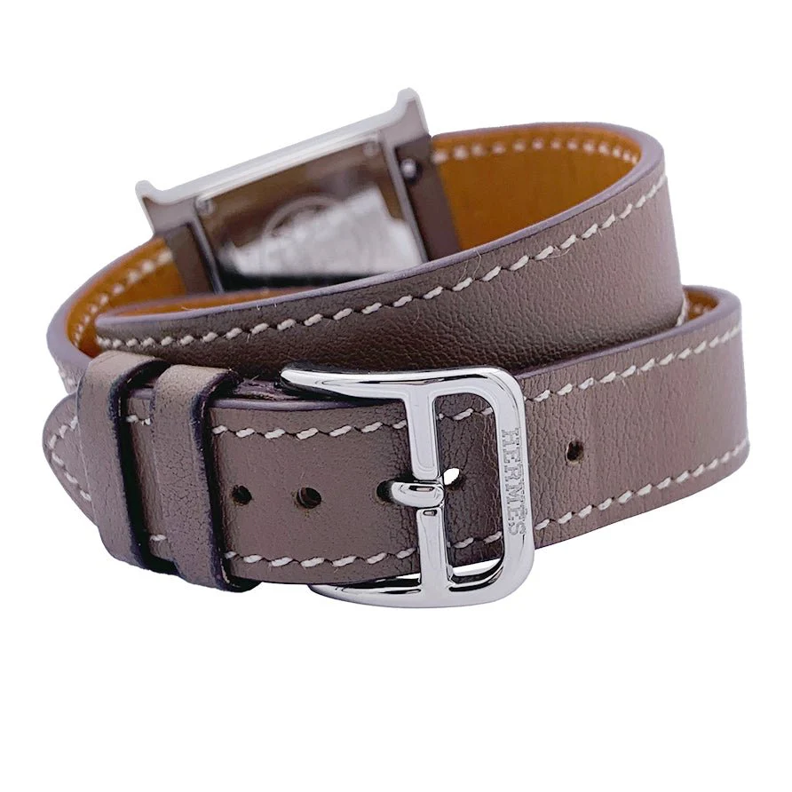 Montre HERMÈS,"Heure H", acier sur cuir - Image 2