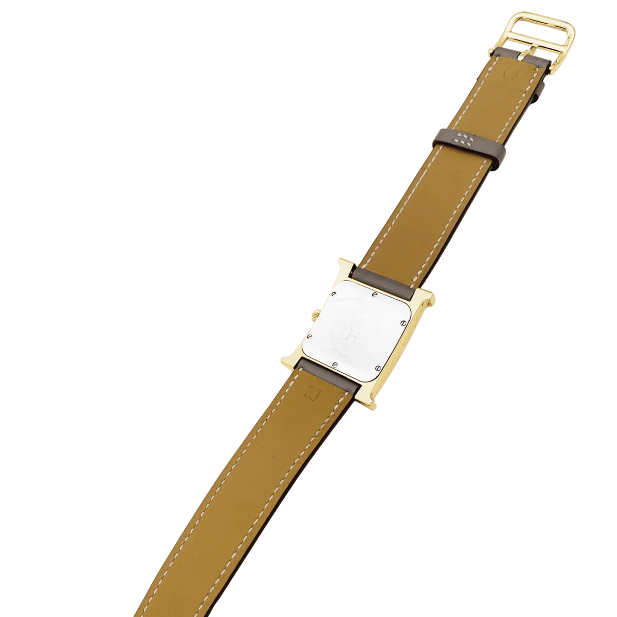 Montre HERMÈS "Heure H" en plaqué or, acier et cuir - Image 6
