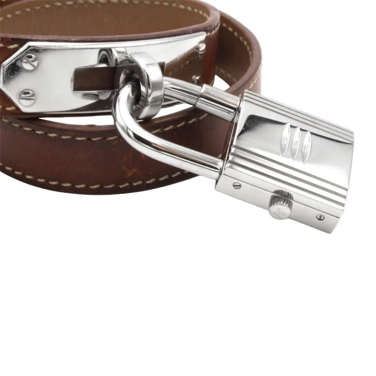 Montre HERMÈS "Kelly" en acier et cuir - Image 10