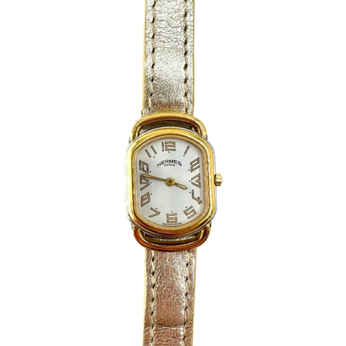 Montre HERMÈS, "Rallye" en or jaune et acier - Image 5