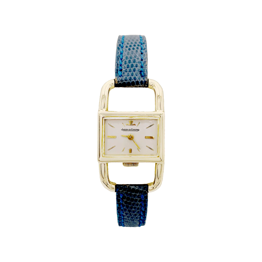 Montre JAEGER-LECOULTRE "Etrier" en or jaune et cuir