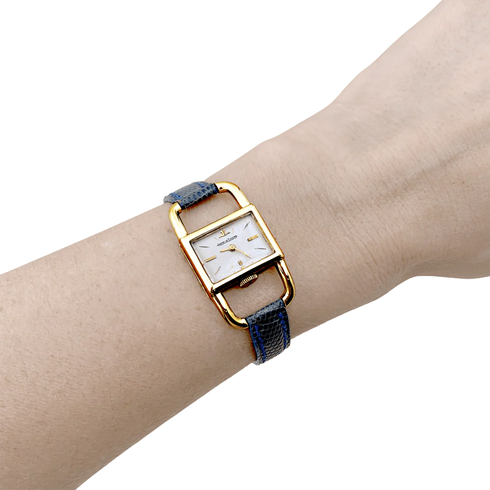 Montre JAEGER-LECOULTRE "Etrier" en or jaune et cuir - Image 4