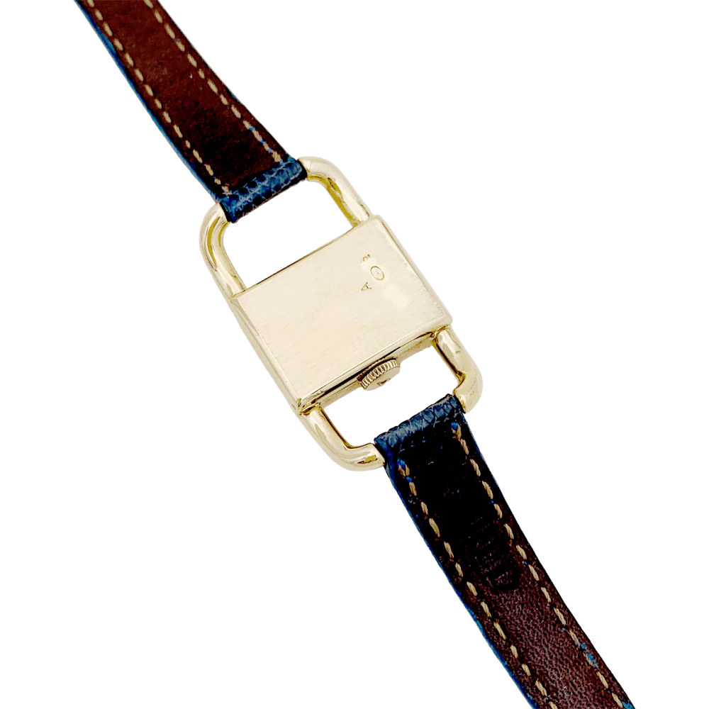 Montre JAEGER-LECOULTRE "Etrier" en or jaune et cuir - Image 5