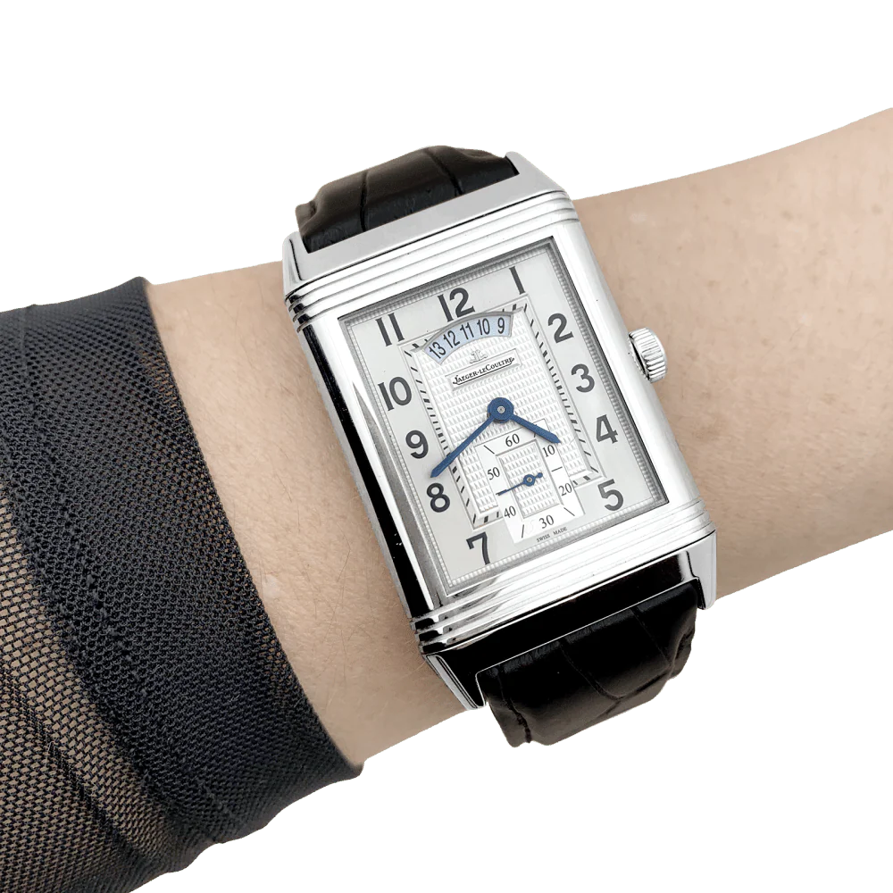 Montre JAEGER-LECOULTRE "Grande Rverso 986 Duodate" en acier et cuir - Image 2