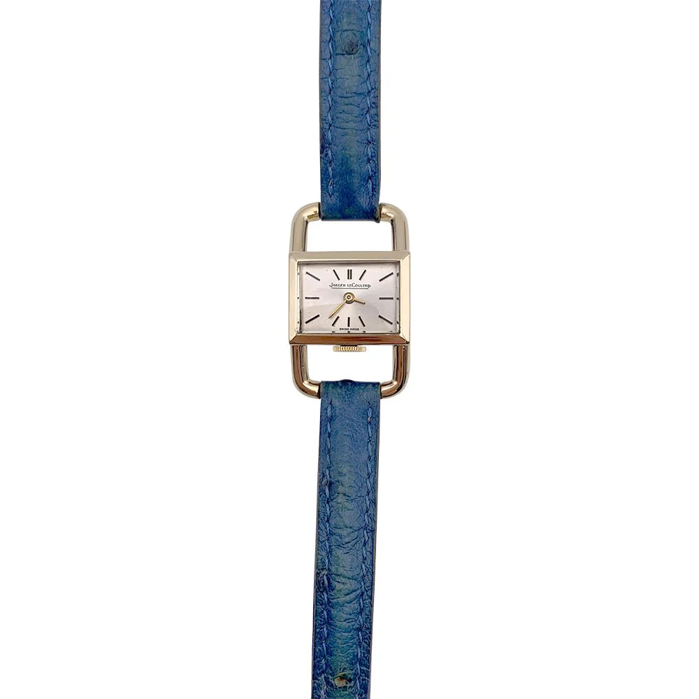 Montre Jaeger Lecoultre & Hermès, "Etrier", or jaune, bracelet cuir. - Image 2