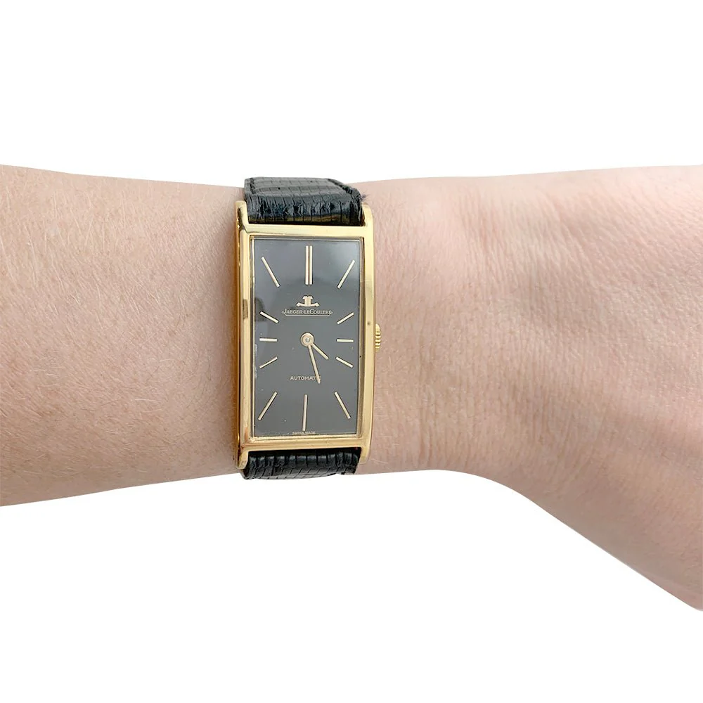 Montre JAEGER LECOULTRE, or jaune, cuir. - Image 10