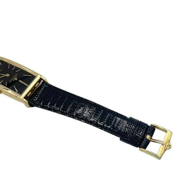 Montre JAEGER LECOULTRE, or jaune, cuir. - Image 2