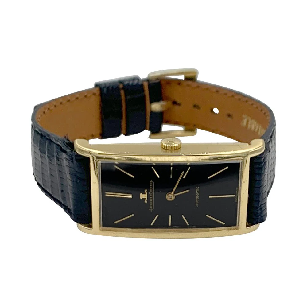 Montre JAEGER LECOULTRE, or jaune, cuir. - Image 3