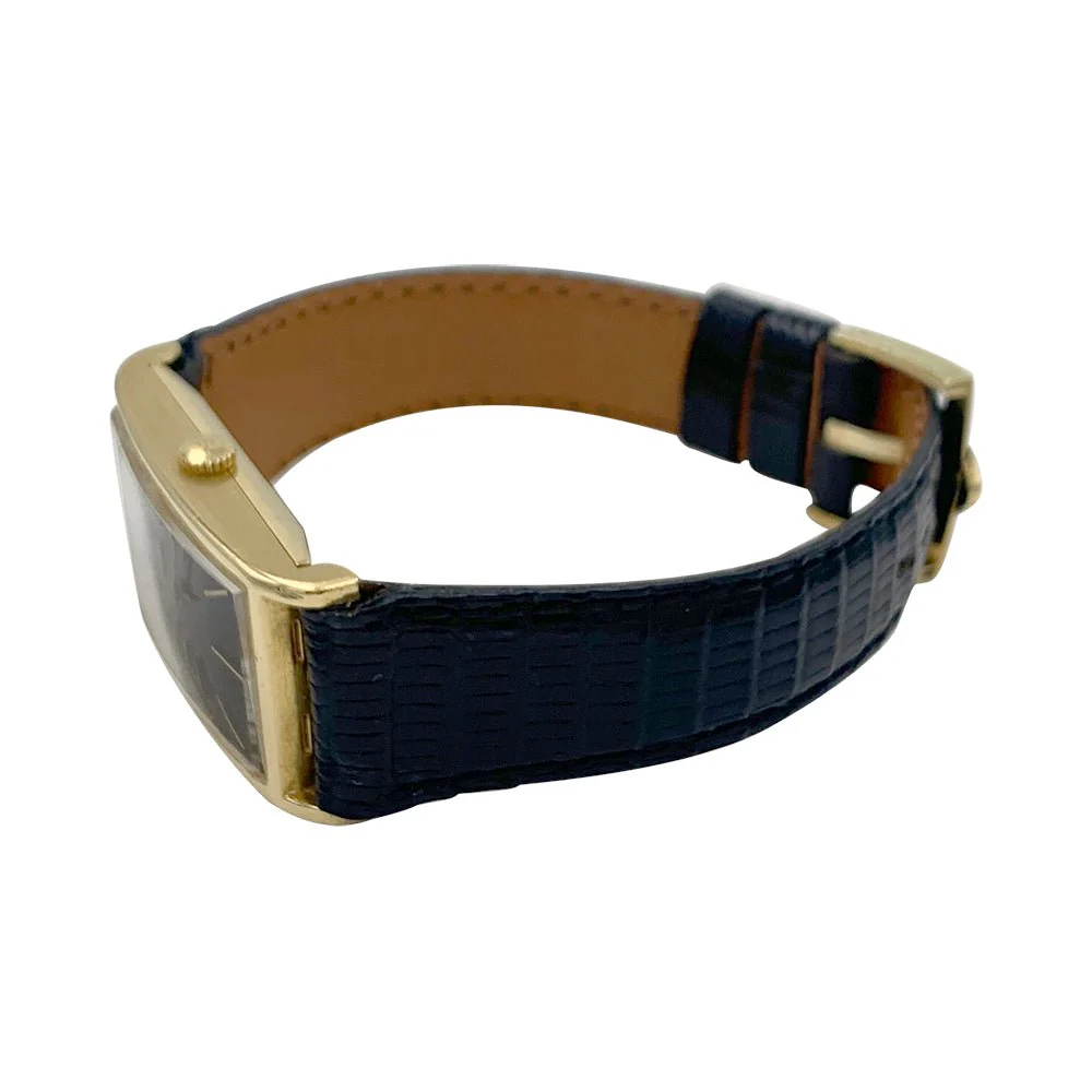 Montre JAEGER LECOULTRE, or jaune, cuir. - Image 4
