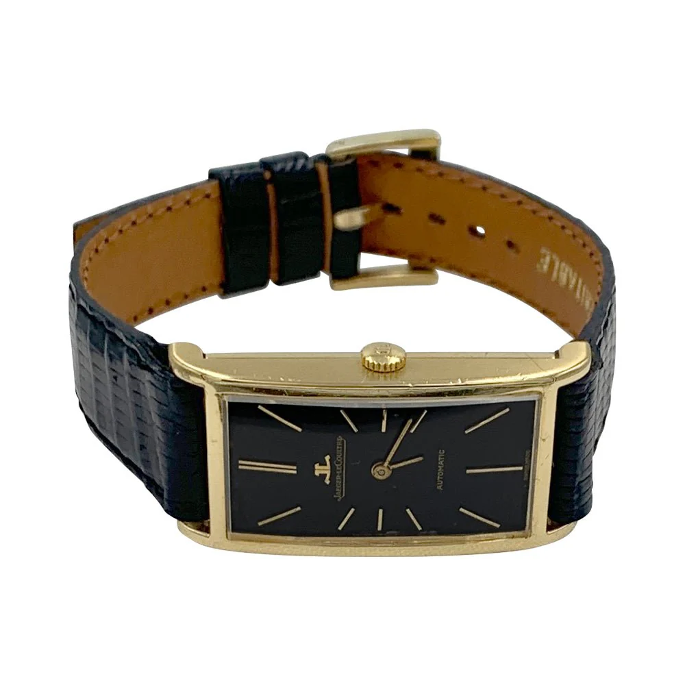 Montre JAEGER LECOULTRE, or jaune, cuir. - Image 5