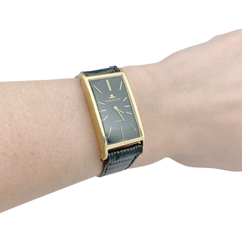 Montre JAEGER LECOULTRE, or jaune, cuir. - Image 8