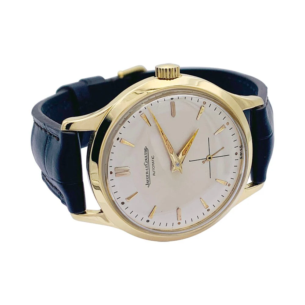 Montre Jaeger Lecoultre, or jaune, cuir. - Image 4