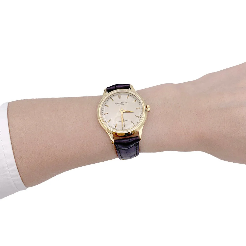 Montre Jaeger Lecoultre, or jaune, cuir. - Image 6
