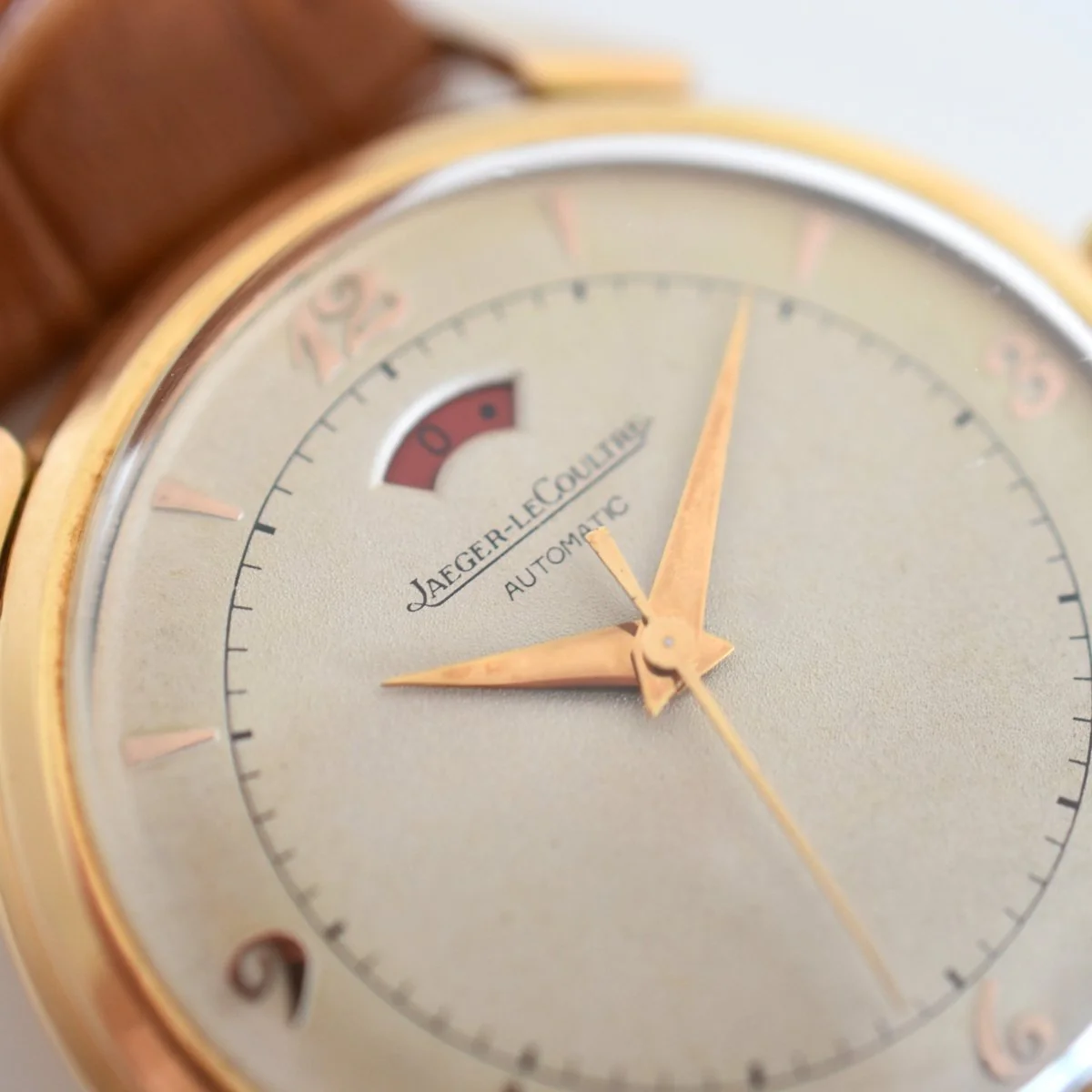 Montre JAEGER-LECOULTRE "Power Reserve 40h" en or rose et cuir - Image 3