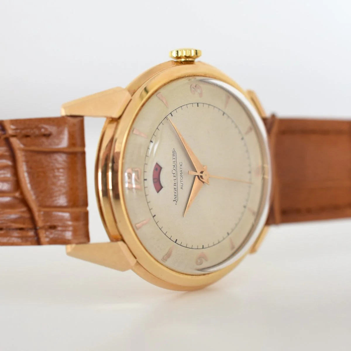 Montre JAEGER-LECOULTRE "Power Reserve 40h" en or rose et cuir - Image 5