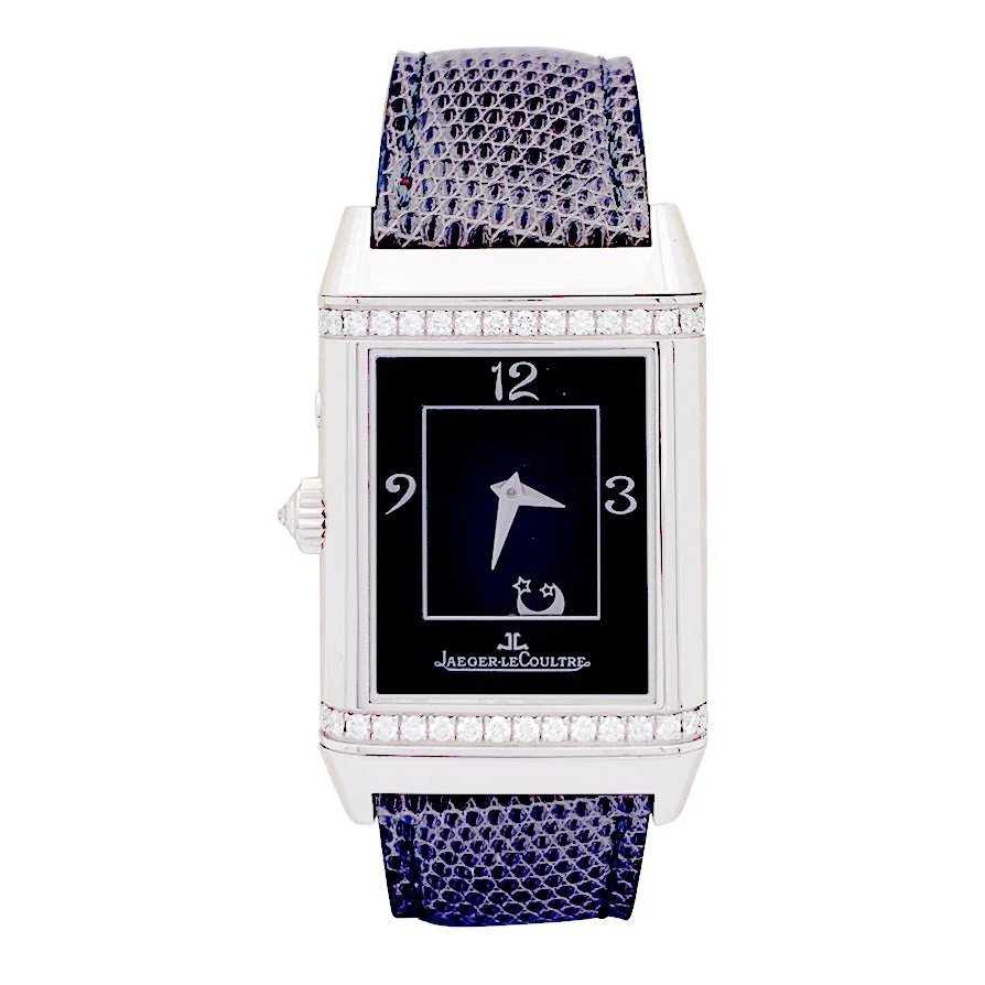 Montre JAEGER LECOULTRE, "Reverso Duetto", en or blanc et diamant - Image 2