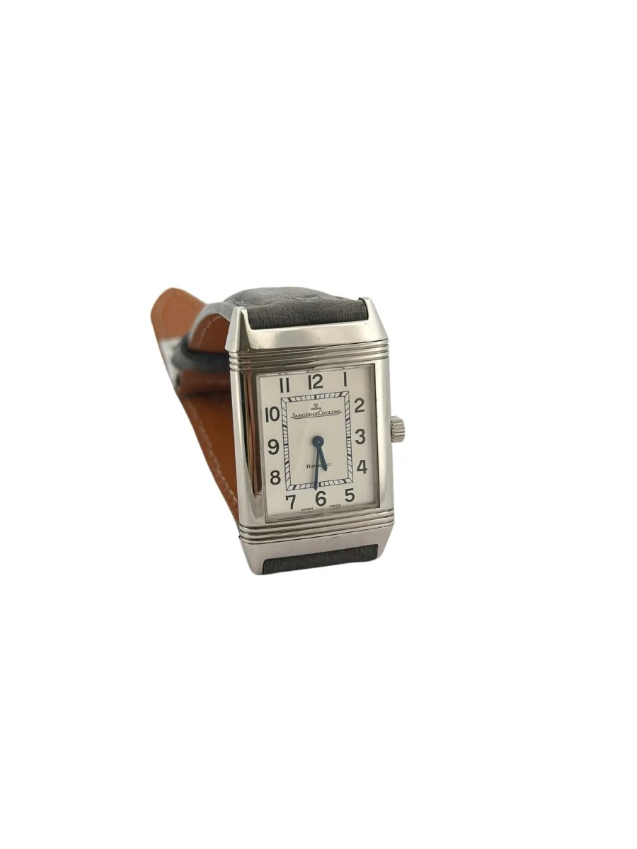 Montre JAEGER-LECOULTRE "Reverso" en acier et cuir d'autruche - Image 3