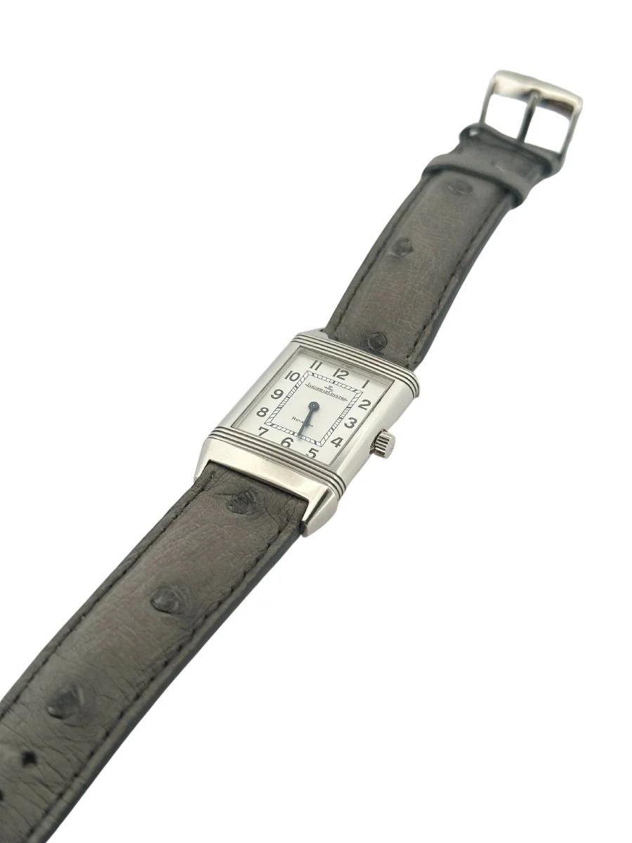 Montre JAEGER-LECOULTRE "Reverso" en acier et cuir d'autruche - Image 4