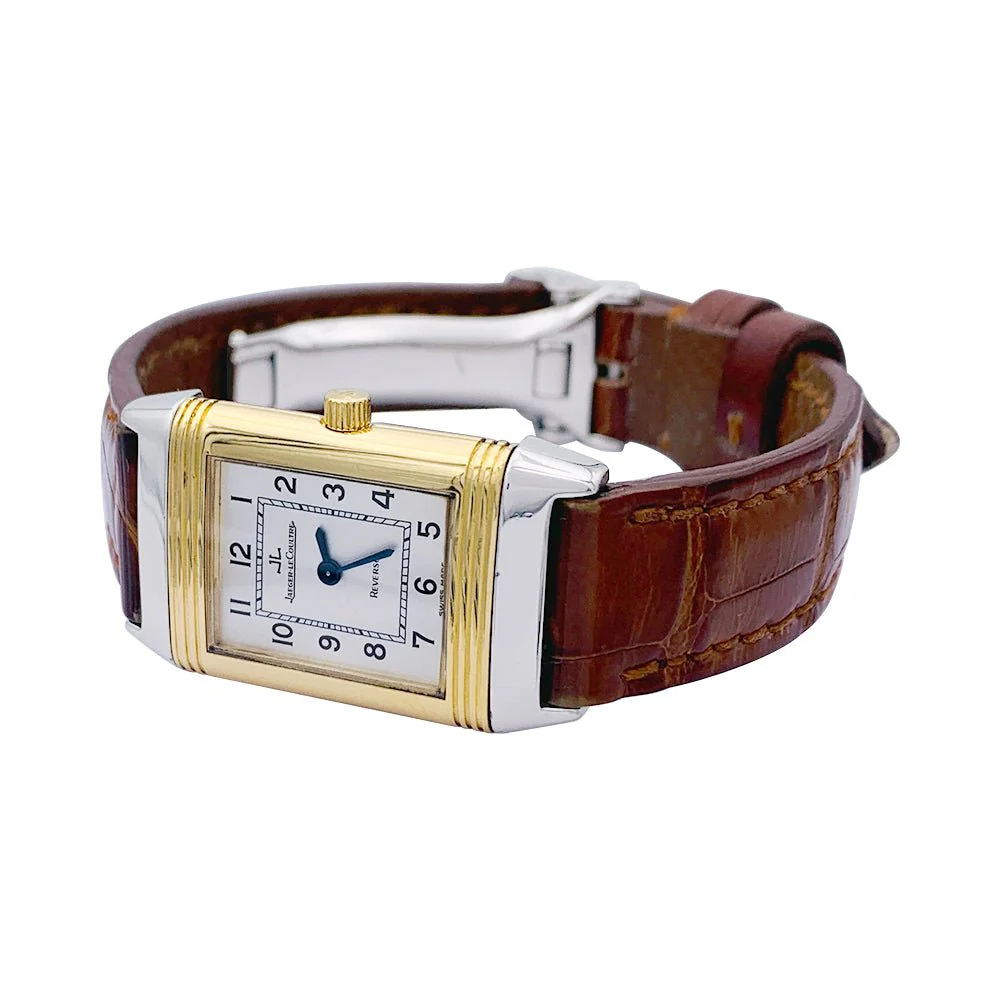 Montre Jaeger-Lecoultre, "Reverso", en acier et or jaune.