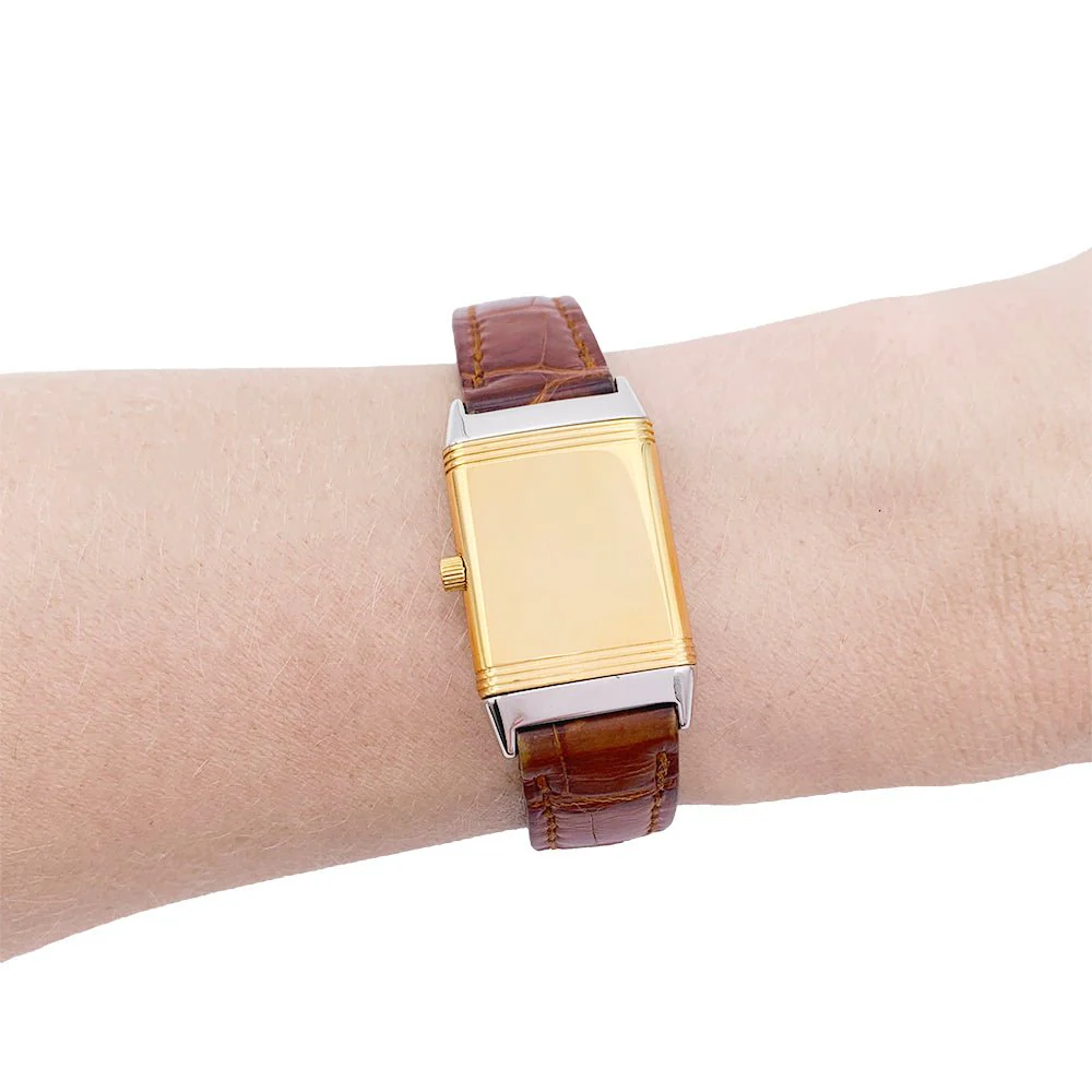 Montre Jaeger-Lecoultre, "Reverso", en acier et or jaune. - Image 3
