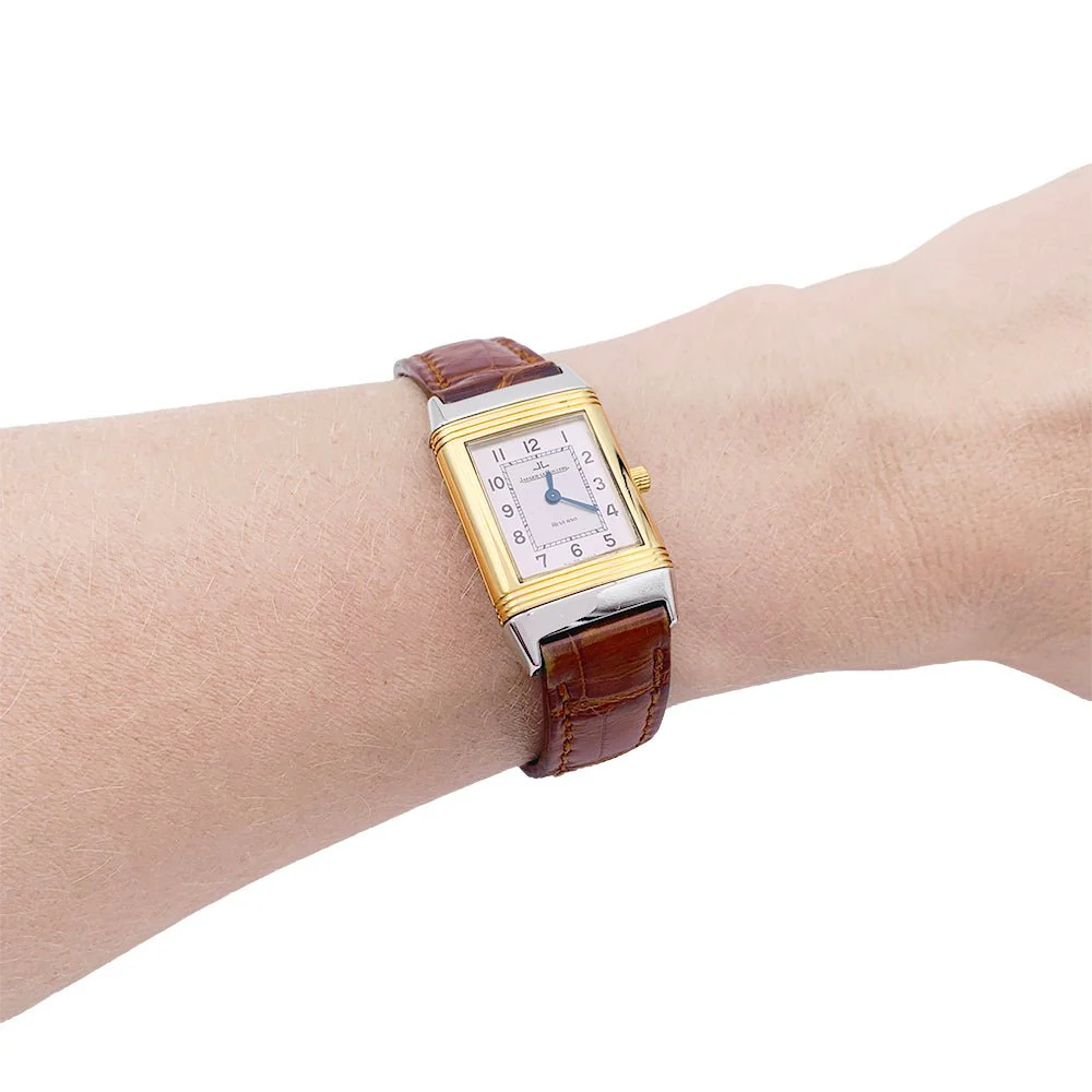 Montre Jaeger-Lecoultre, "Reverso", en acier et or jaune. - Image 4