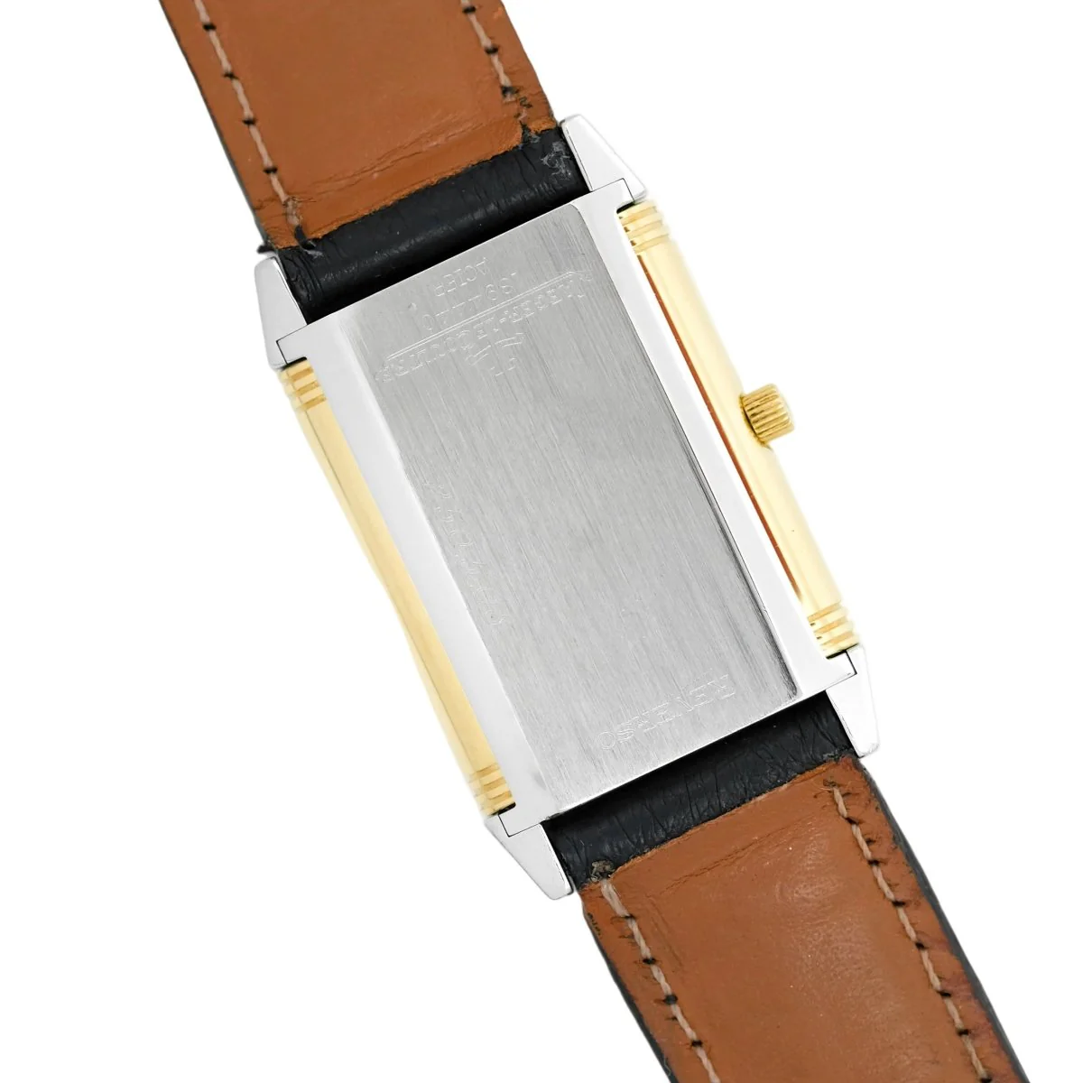Montre JAEGER-LECOULTRE "Reverso" GM en or jaune, acier et cuir - Image 6