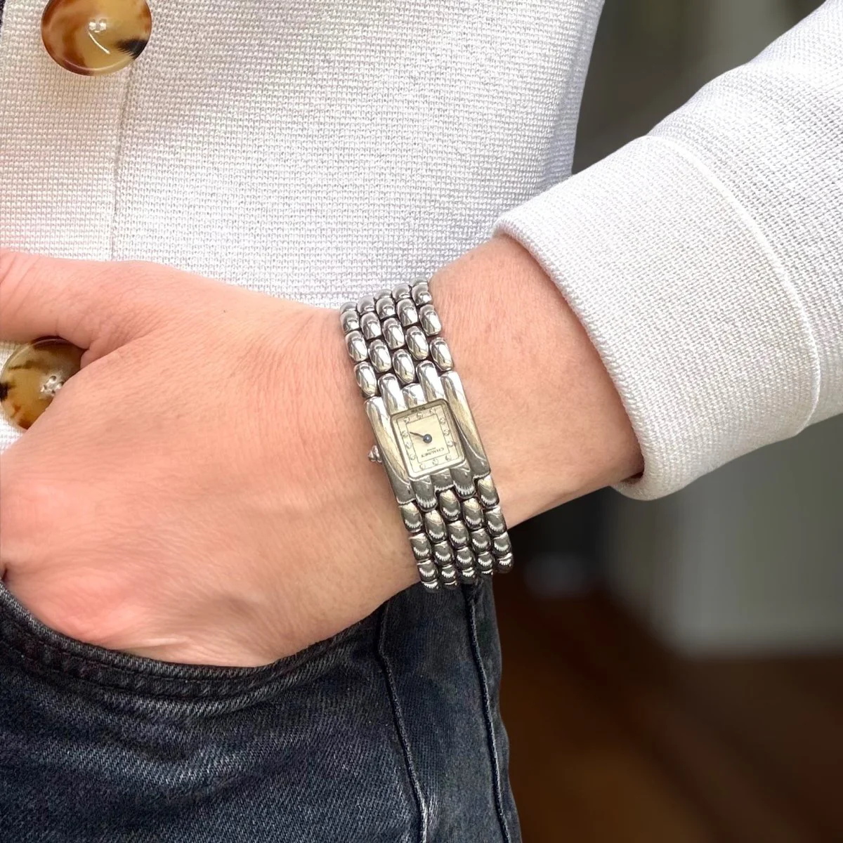 Montre CHAUMET "Khesis" en acier, quartz et diamants - Image 2