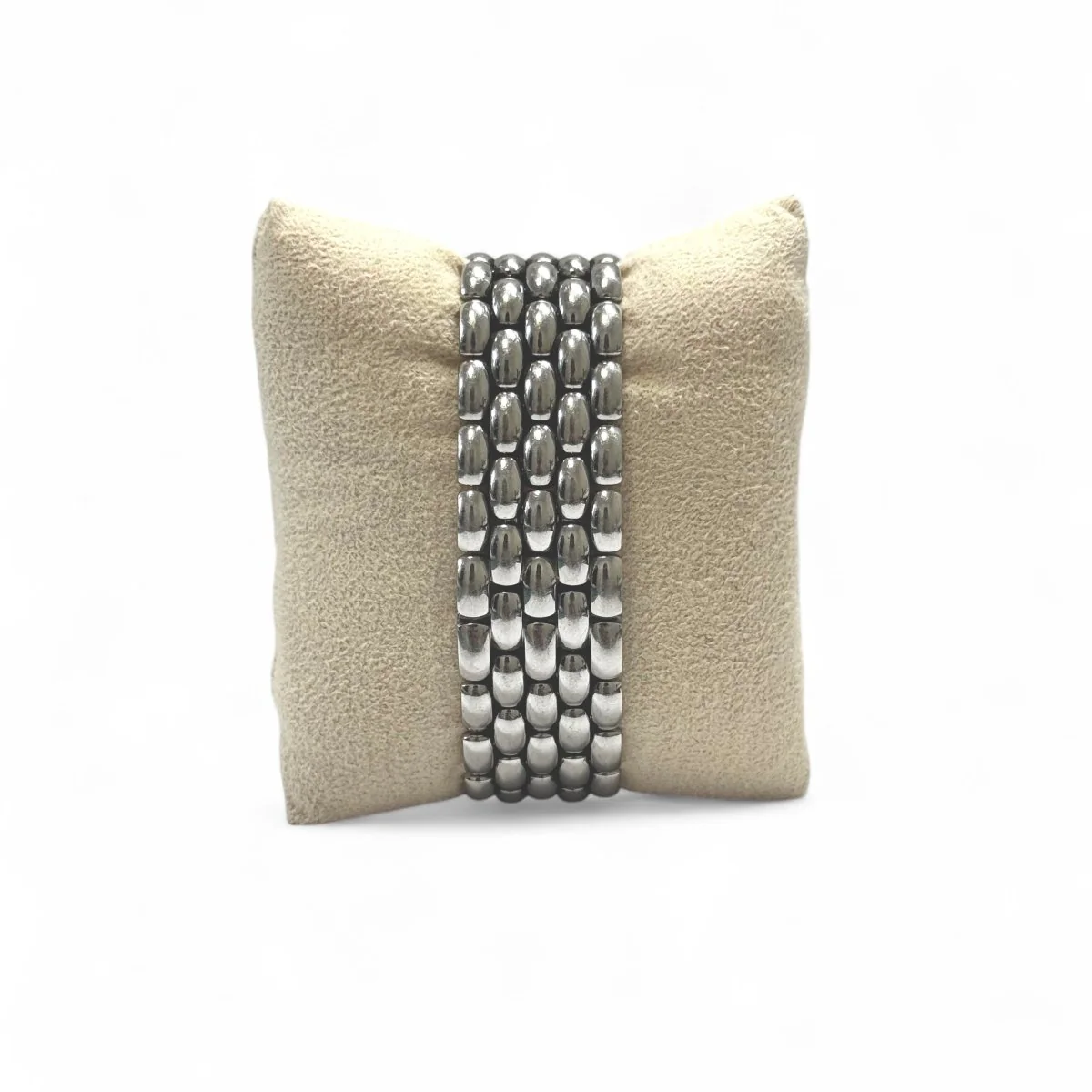 Montre CHAUMET Khesis maille grain de riz en acier et diamant - Image 5