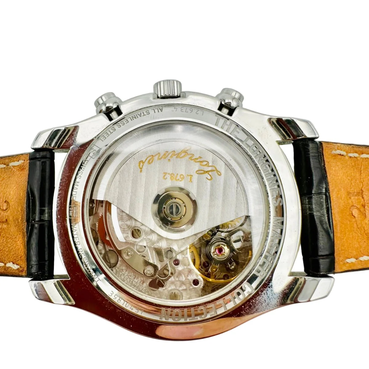 Montre LONGINES "Chrono Moonphase Master Collection" en acier et cuir - Image 2