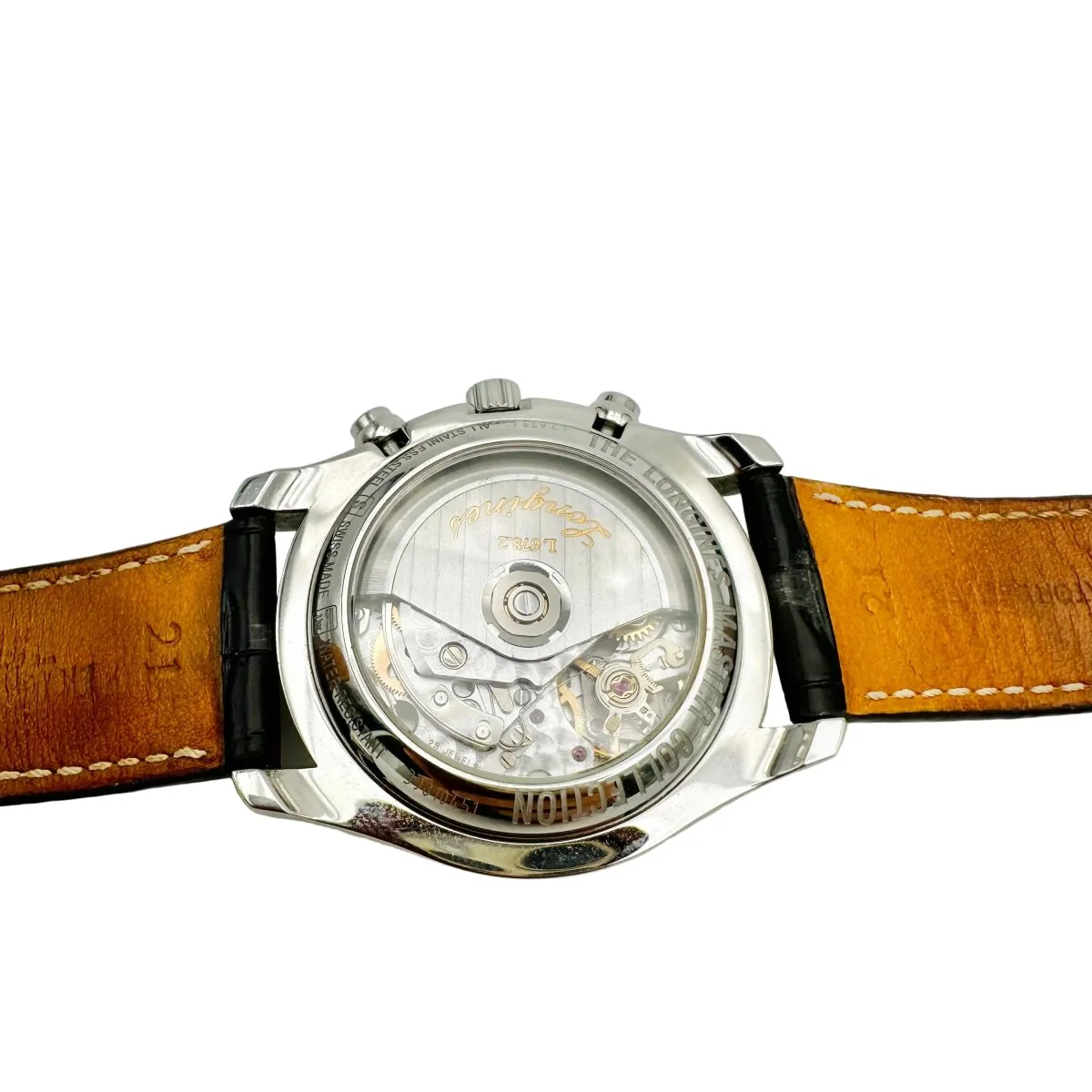 Montre LONGINES "Chrono Moonphase Master Collection" en acier et cuir - Image 3
