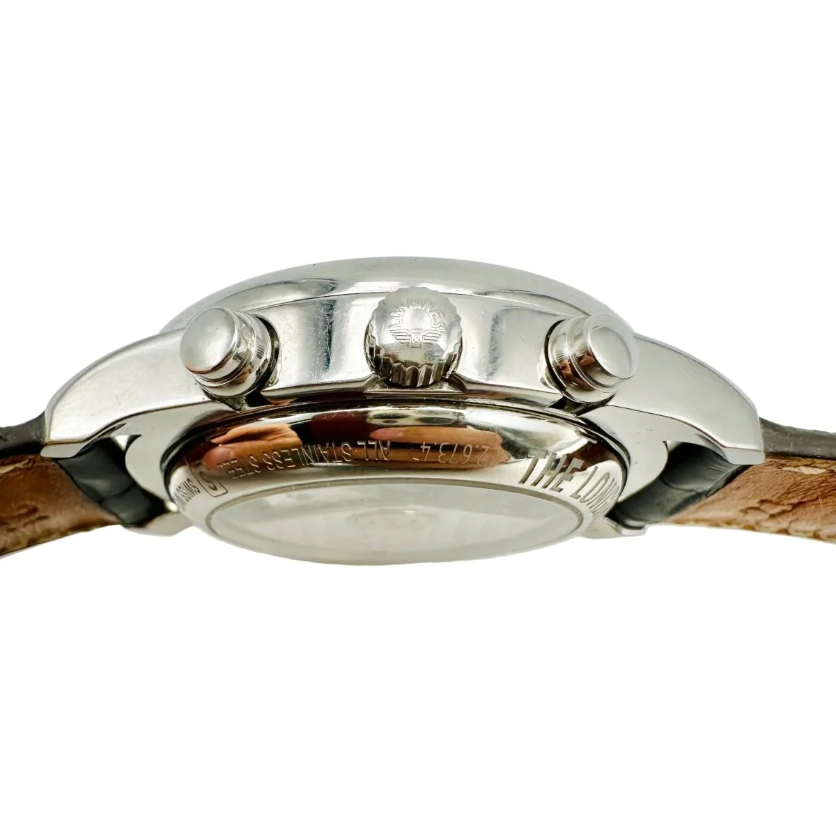 Montre LONGINES "Chrono Moonphase Master Collection" en acier et cuir - Image 4