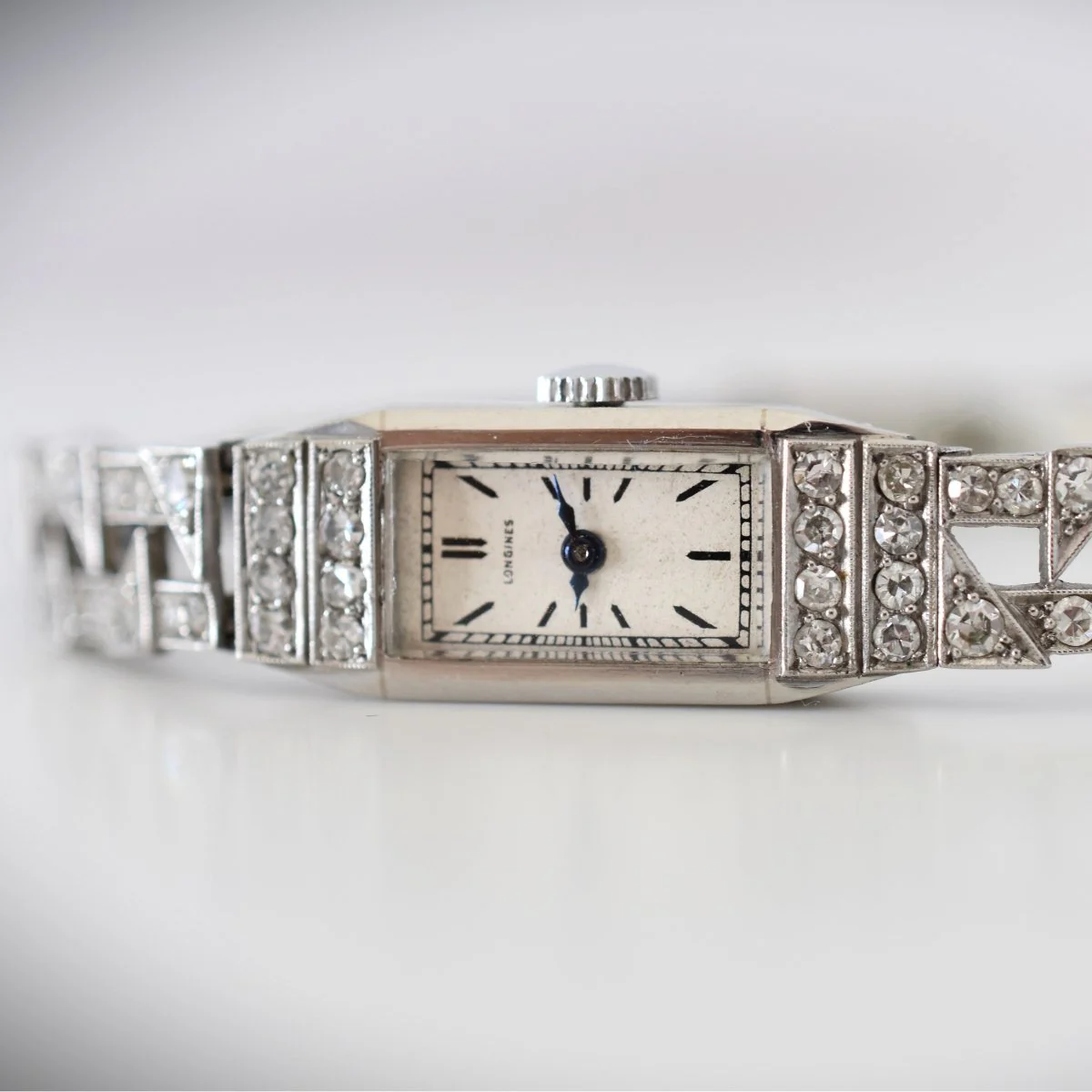 Montre LONGINES en platine, acier et diamants - Image 4