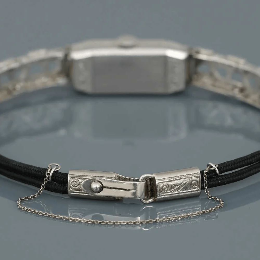 Montre LONGINES en platine, acier et diamants - Image 6