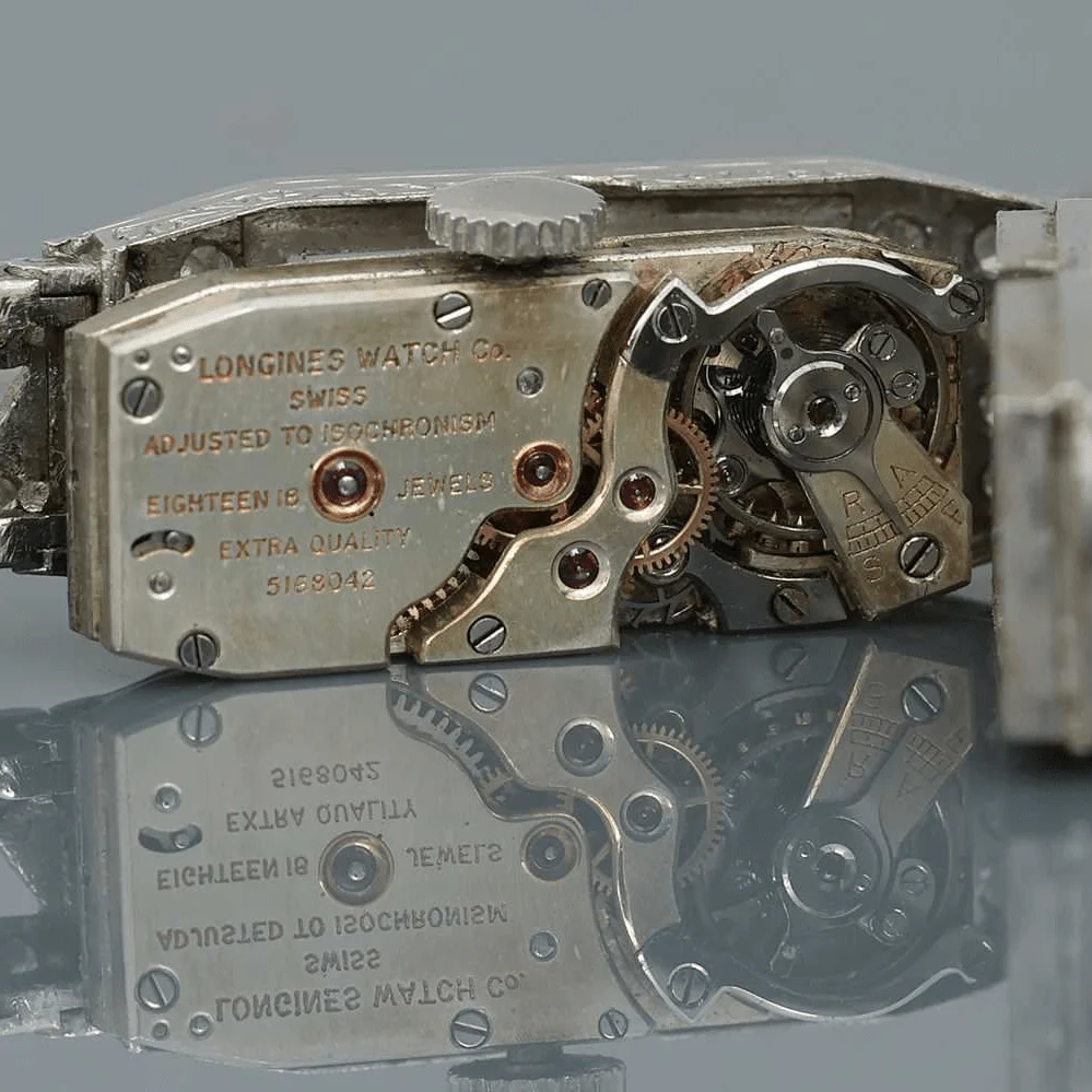 Montre LONGINES en platine, acier et diamants - Image 7