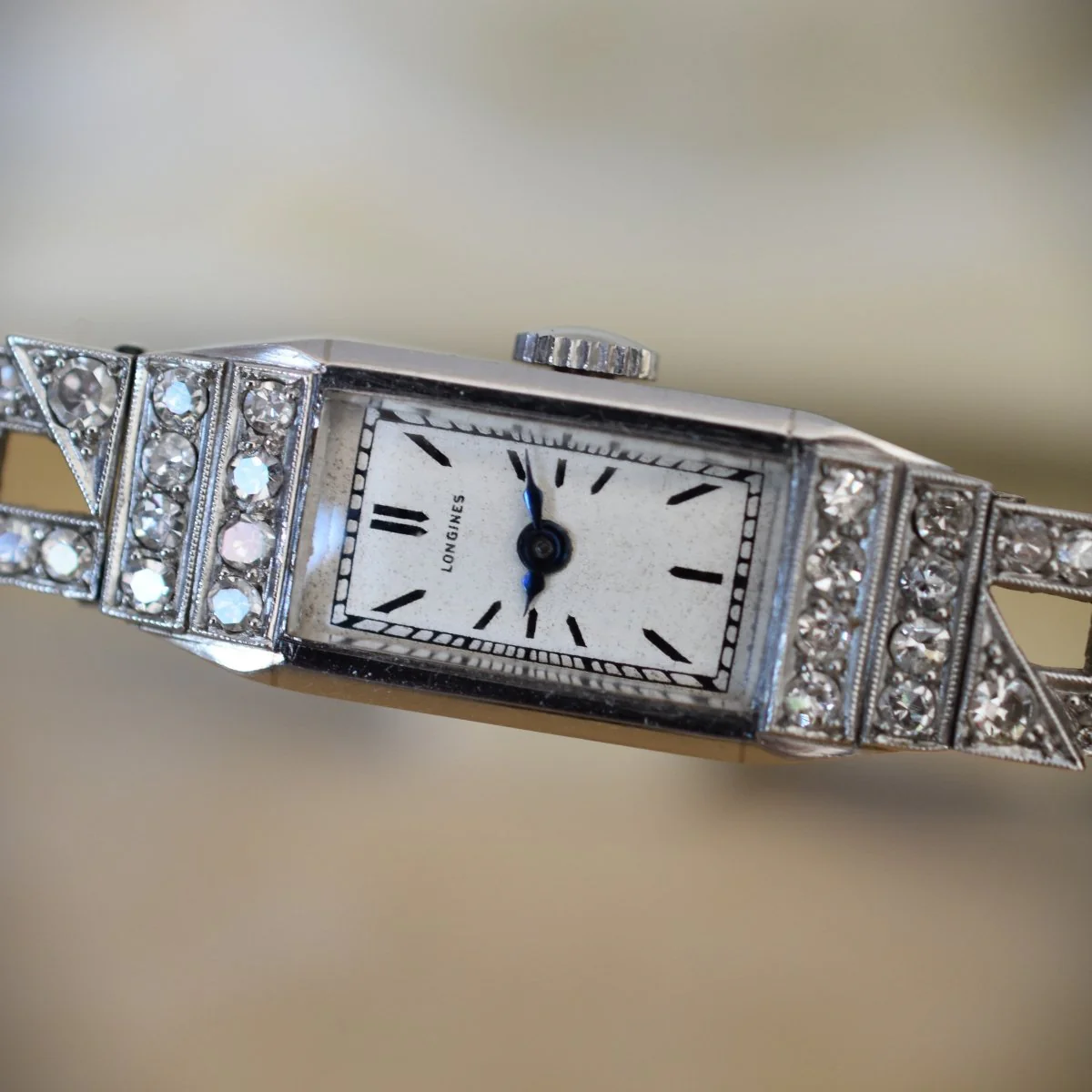 Montre LONGINES en platine, acier et diamants - Image 9