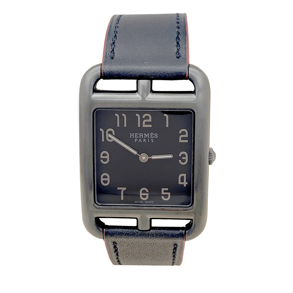Montre HERMÈS "Cape Cod Shadow" en acier et cuir.