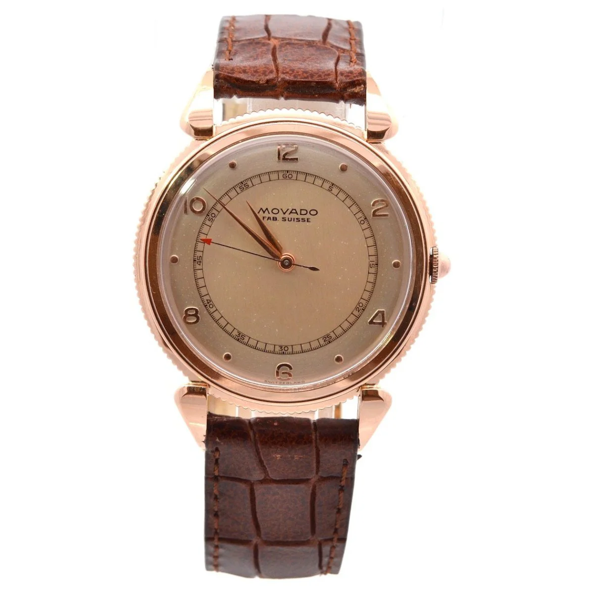 Montre MOVADO "Cal.261" en or jaune et cuir