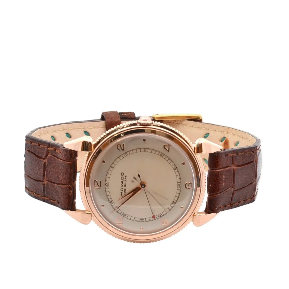 Montre MOVADO "Cal.261" en or jaune et cuir - Image 2
