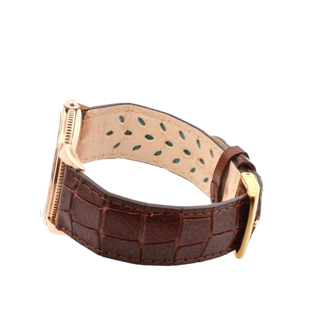 Montre MOVADO "Cal.261" en or jaune et cuir - Image 3