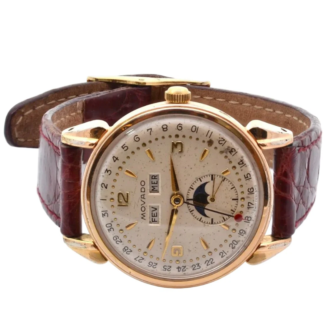Montre MOVADO "Moonphase" en cuir - Image 2