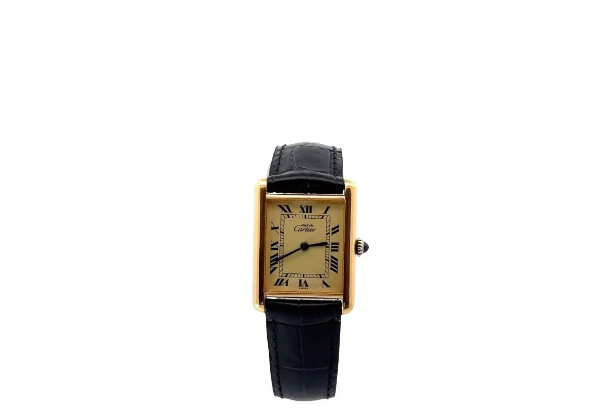 Montre CARTIER "Tank Must" en vermeil et cuir - Image 2
